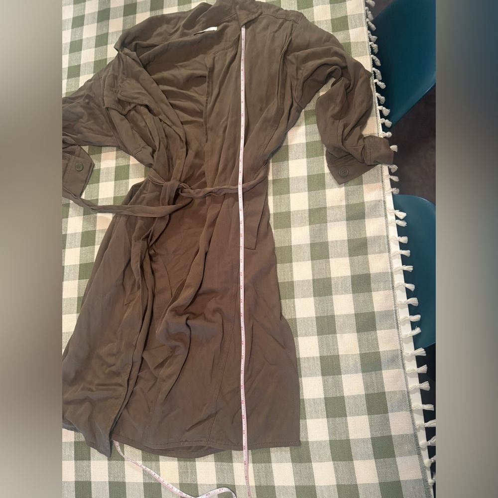 Carly Jean Los Angeles Olive Green Trench - Picture 8 of 10